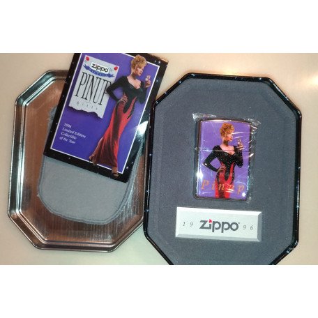 VINTAGE 1996 Zippo Pinup Girl Lighter w/ Collectible Tin Case